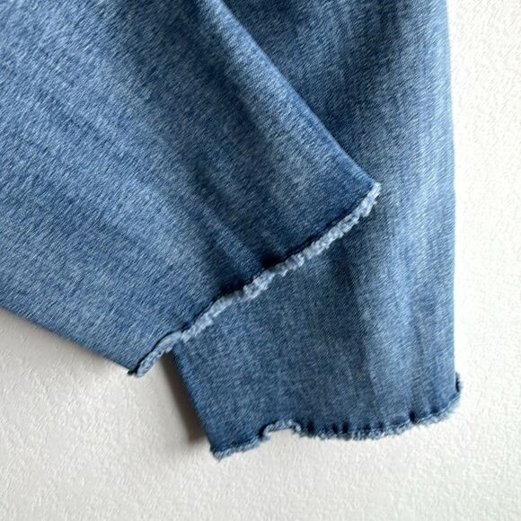 Liverpool The Crop Straight High Rise Front Seam Raw Hem Jeans Sz 14/32 - Picture 7 of 12